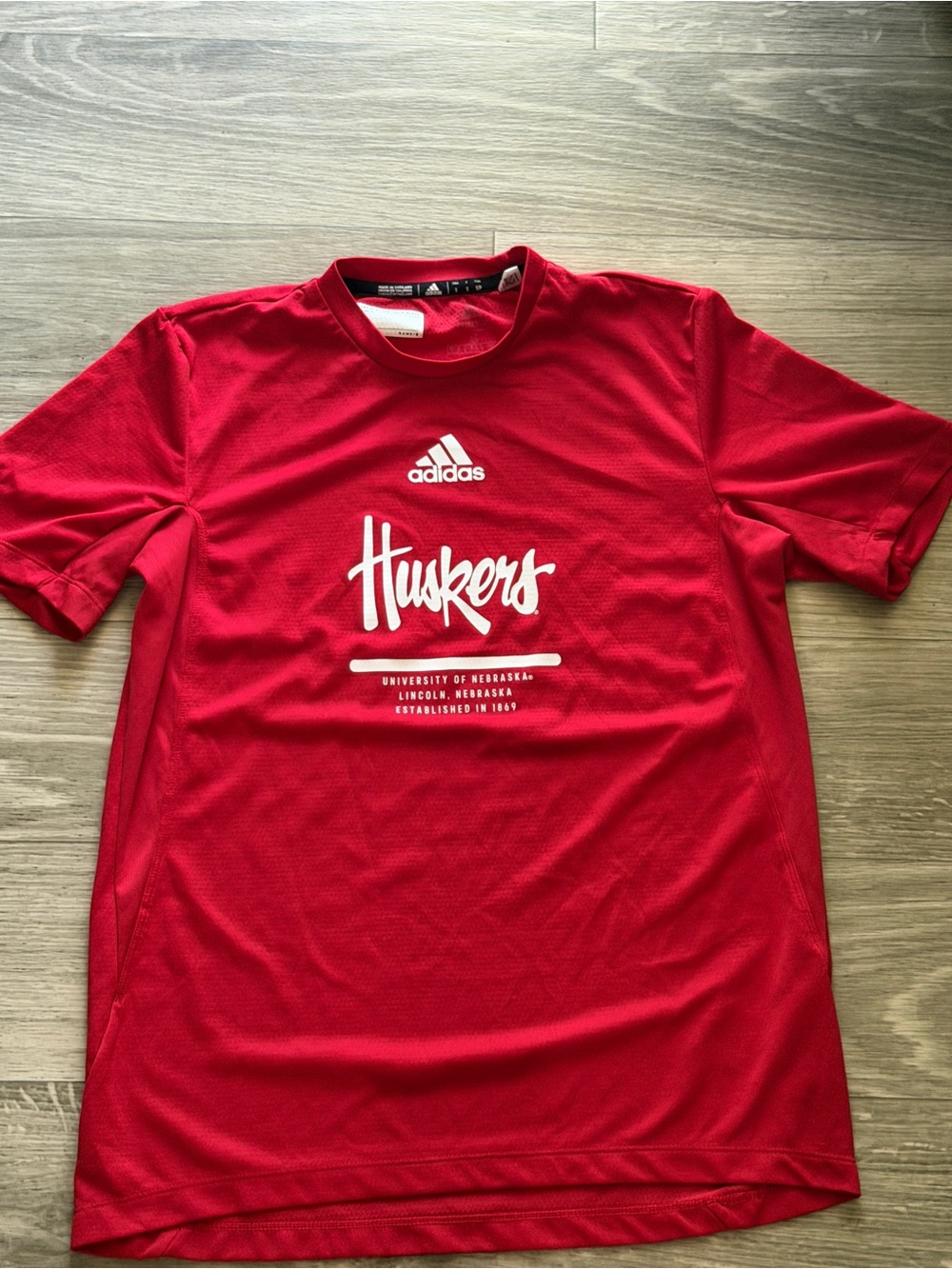 adidas Red Huskers Short Sleeve Performance Tee